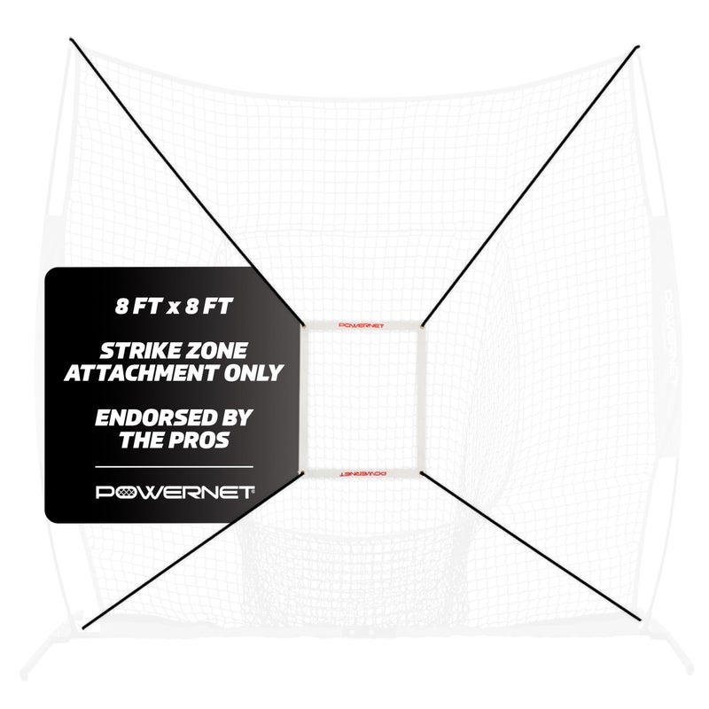 PowerNet Strike Zone Pitching Aid for 8x8 Softball & Baseball Net, Baseball Training Equipment for Pitching Drills and Location Accuracy, Solo or Team Pitcher Training Aid, Attachment Only - Image 1